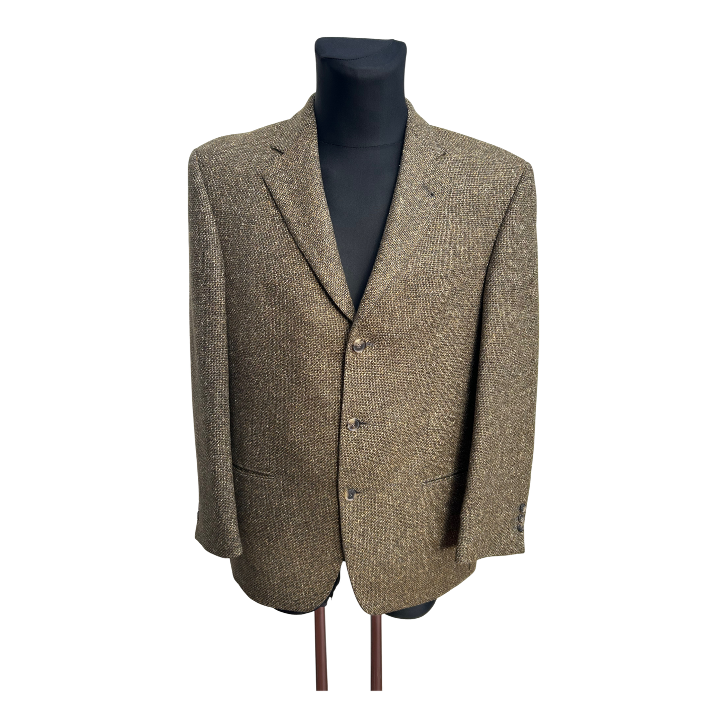 Mientus Sakko Herren Gr 25 Braun Schurwolle Seide Tweed Elegant Classic Hochwertig