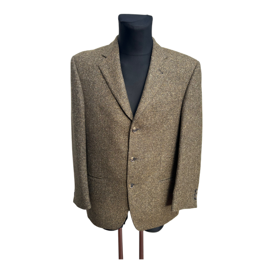 Mientus Sakko Herren Gr 25 Braun Schurwolle Seide Tweed Elegant Classic Hochwertig