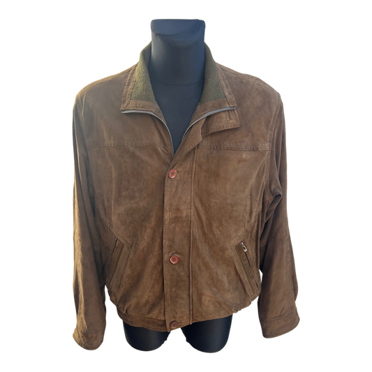 Westbury Herren Jacke Gr XL Braun Echtleder Ziegenvelours Vintage klassisch edel