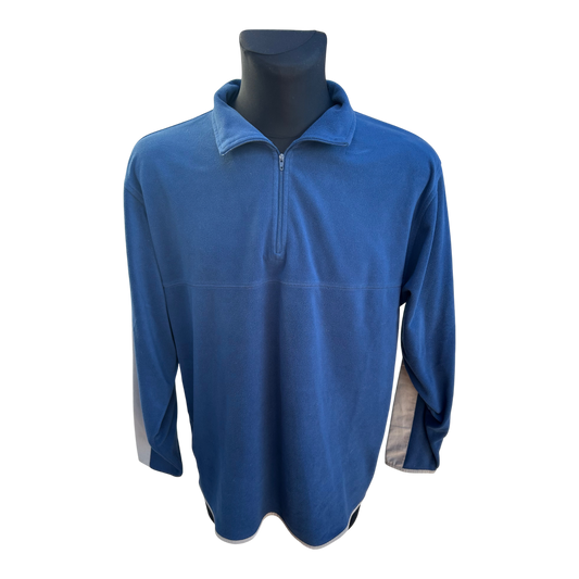TCM Fleecepullover Herren Gr XL Blau Grau Halbzip Warm Weich Outdoor Freizeit Klassisch
