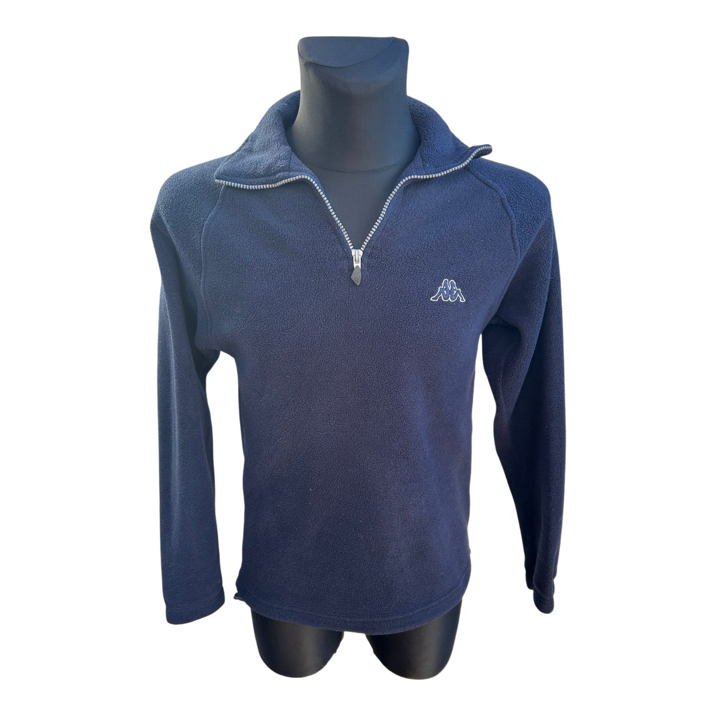 Kappa Fleecepullover Herren Gr S Dunkelblau Halbzip Logo Stick Warm Weich Klassisch