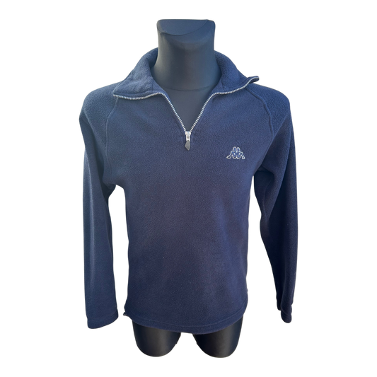 Kappa Fleecepullover Herren Gr S Dunkelblau Halbzip Logo Stick Warm Weich Klassisch