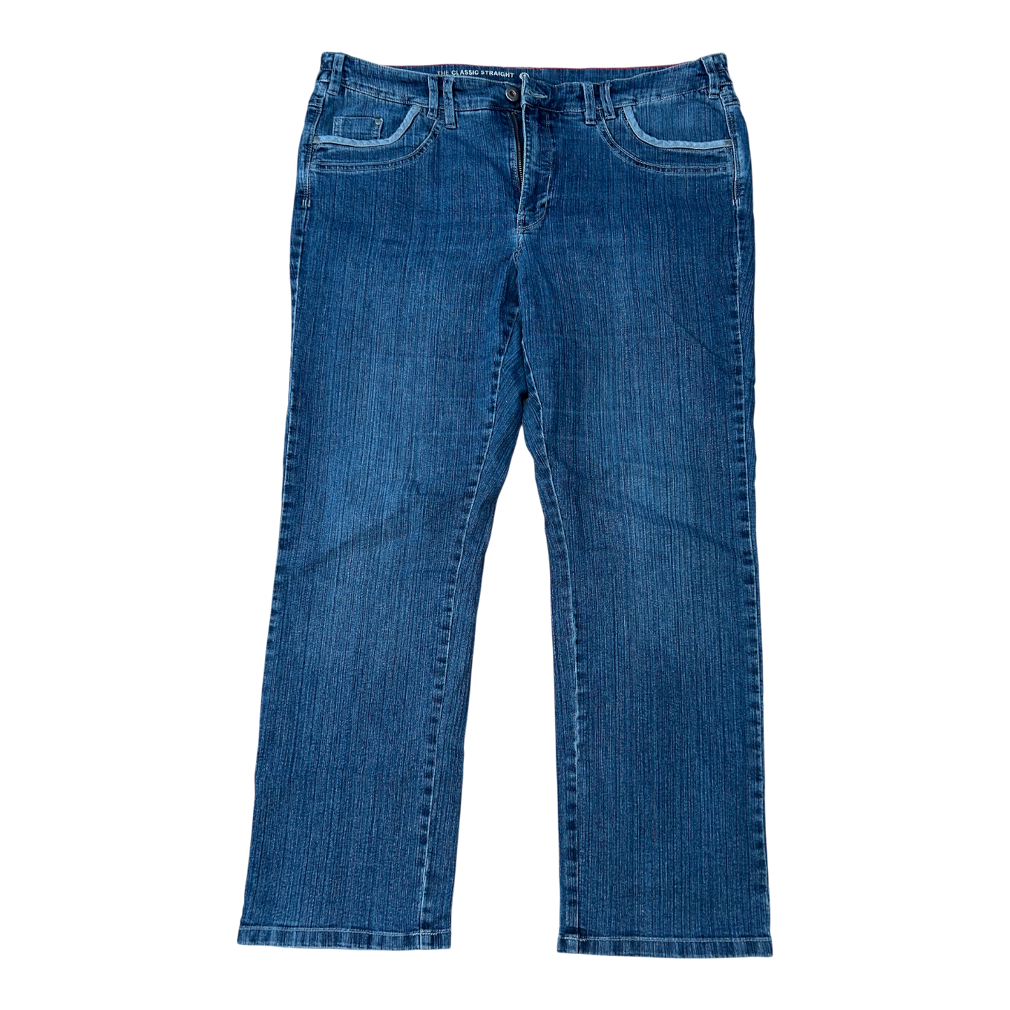 C&A Jeans Damen Gr 48 Blau Straight Leg The Classic Denim Stretch Baumwolle Elegant