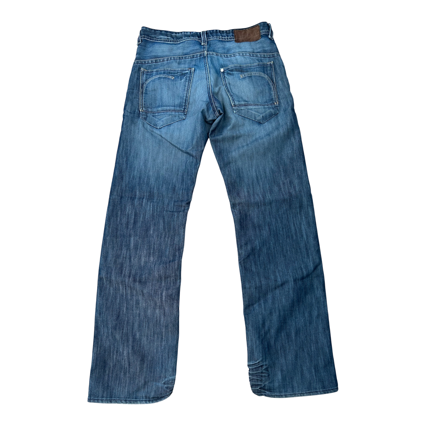 H&M Fit and Bragg Jeans Herren Gr 33 34 Blau Denim Knopfleiste Used Look