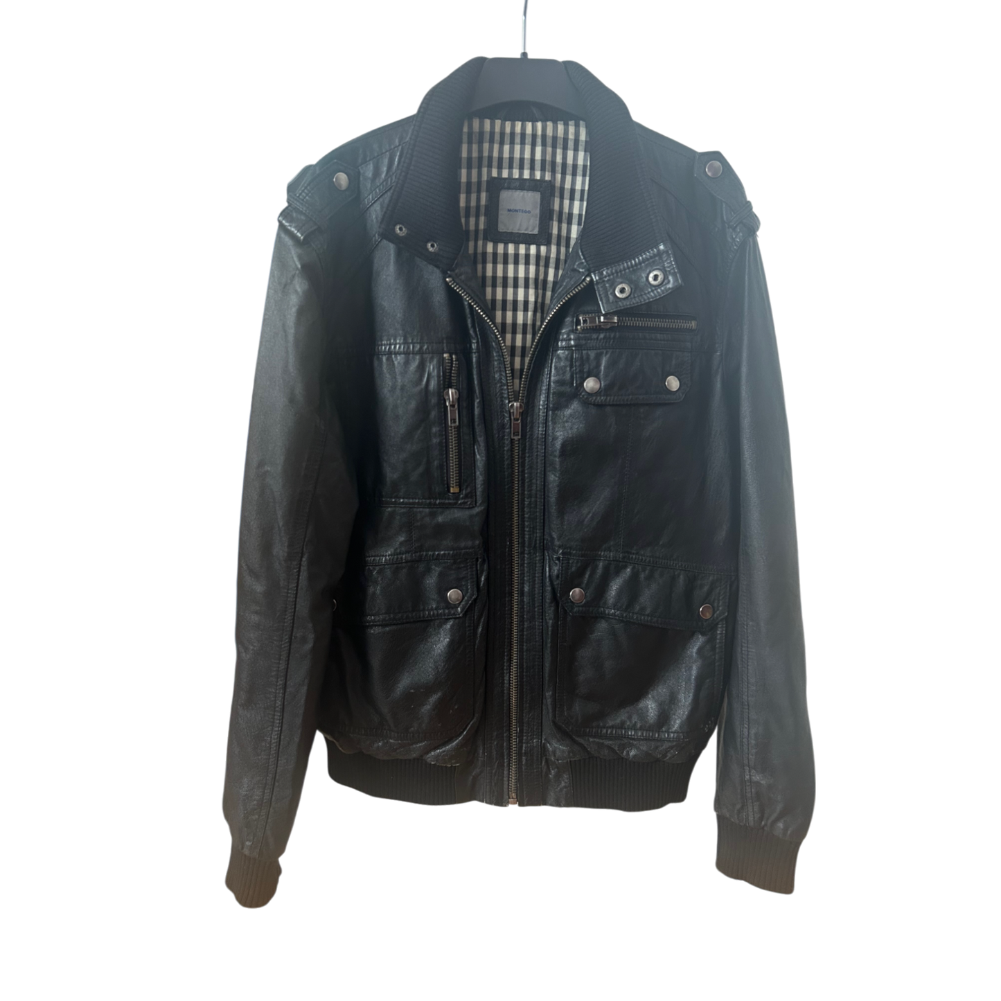 🧥 Montego Lederjacke Herren M – Schwarz – Echtleder