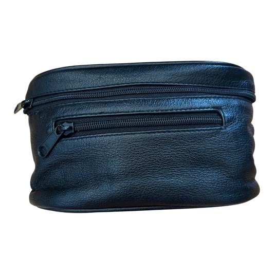 Gürteltasche Schwarz Echtleder Reißverschluss Tasche Gürtel Vintage Praktisch