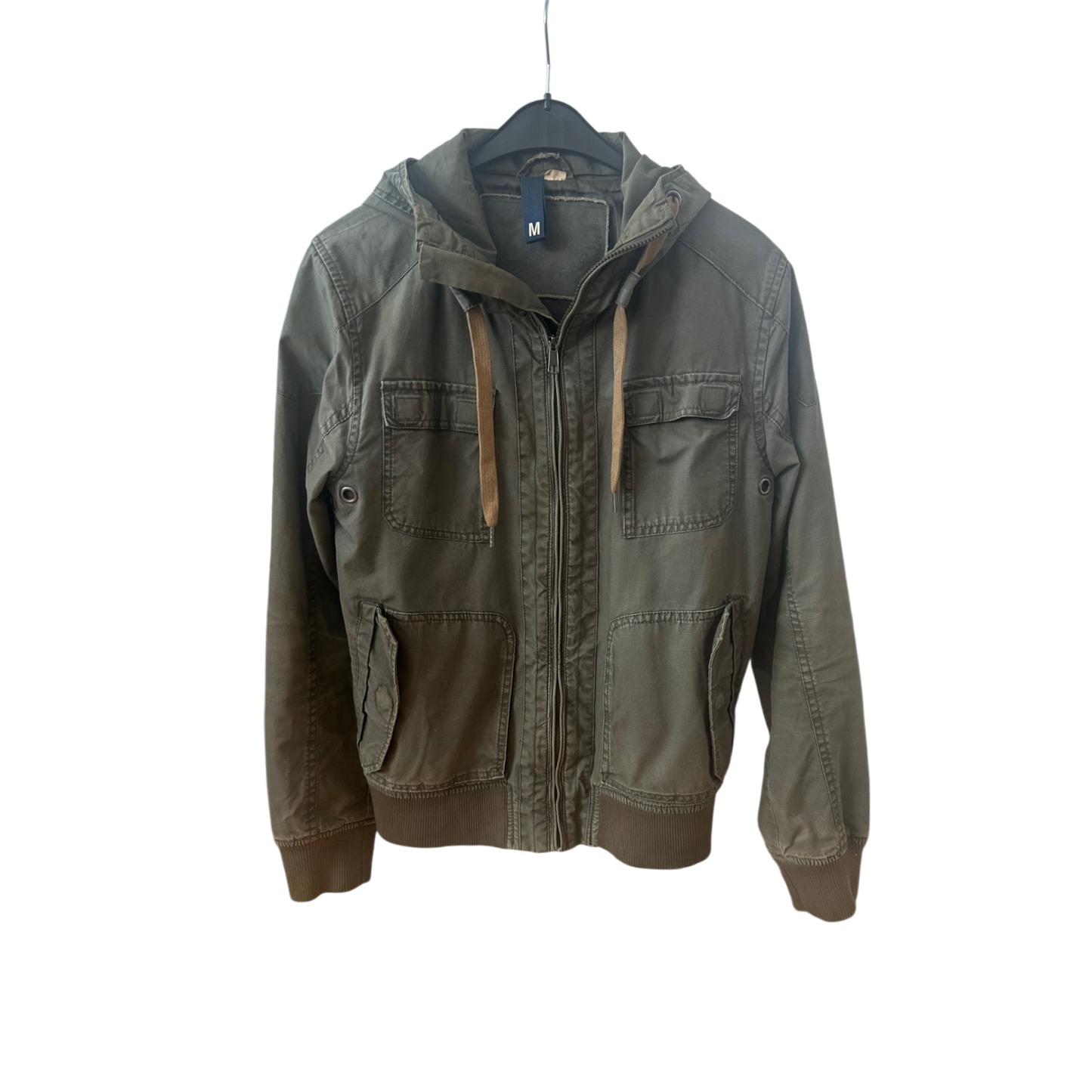 🔥 H&M Jacke Herren M Khaki – Used Look & Utility Style