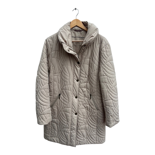 Franco Callegari Damen Steppjacke Steppmantel Gr 42 Beige Gefüttert Warm Elegant