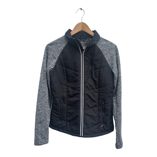 Atmosphere Sportjacke Damen Gr 38 Schwarz Grau Trainingsjacke Leicht Wattiert Modern