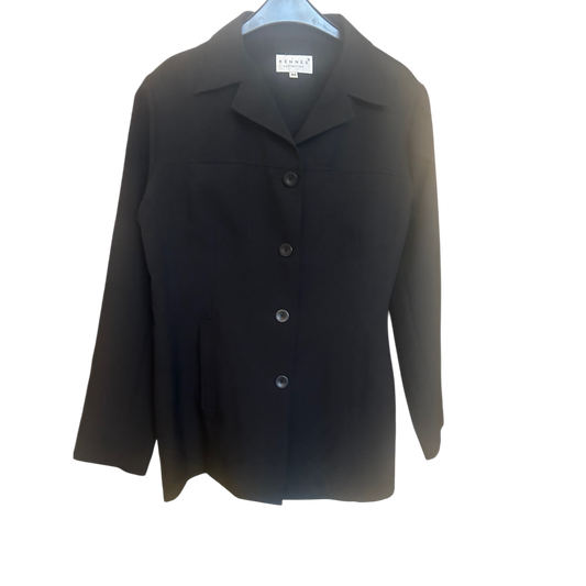 🟢 Hennes Collection Damen Blazer Gr. 44 – Leicht & Ungefüttert – Schwarz, Minimalistisch 🟢