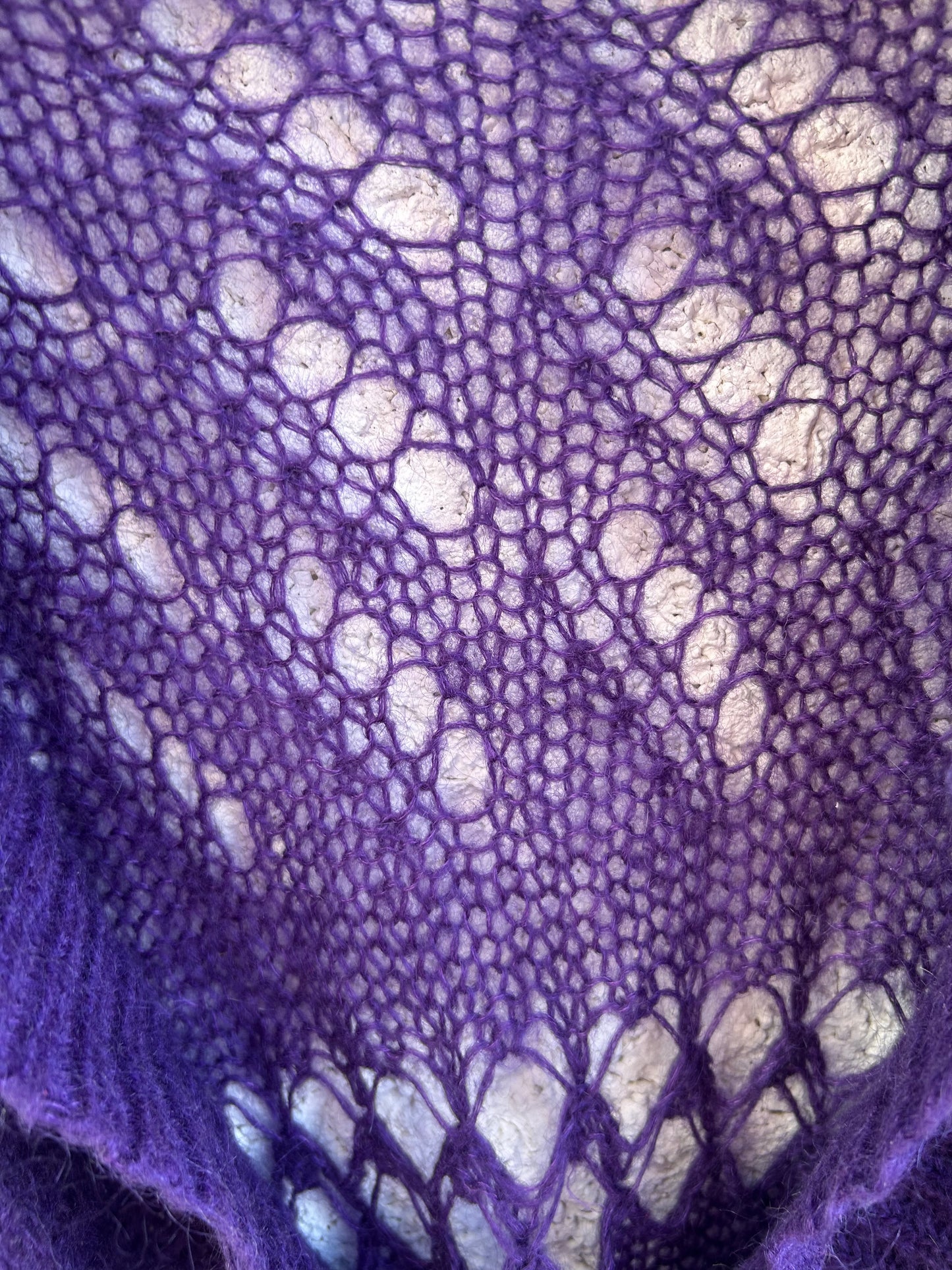 Lysgaard Strickjacke Damen Gr M Lila Mohairmix Lochstrick Bindegürtel Romantisch