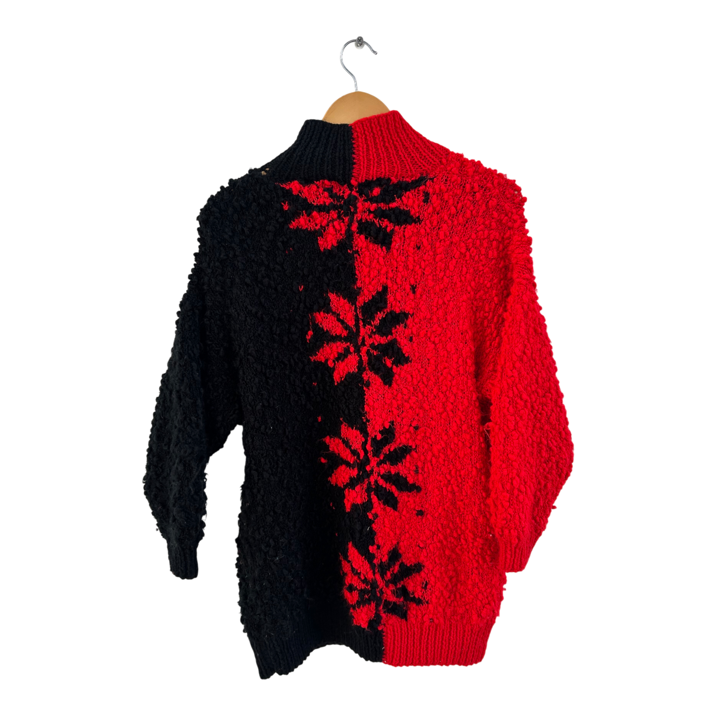 The Black Sheep Pullover Damen Handmade Vintage Gr M L Schwarz Rot Strick Retro