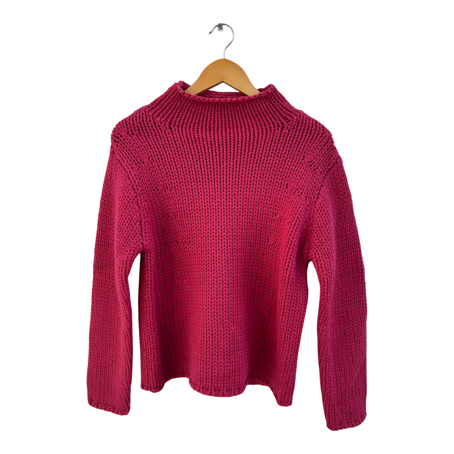 Anna Morelle Pullover Damen Gr M Pink Stehkragen Strick Weich Wollmix Elegant