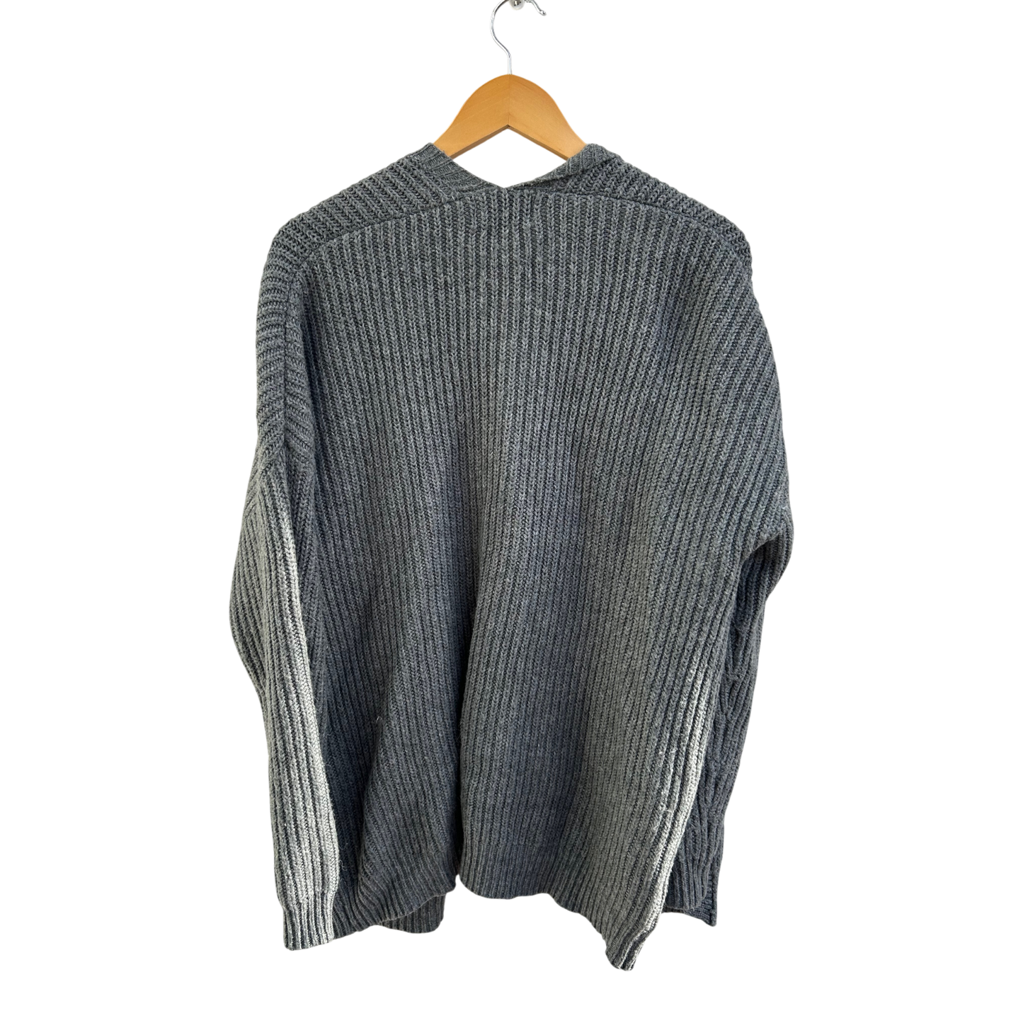 The Basics C&A Strickjacke Damen Gr L Grau Alpaka Wolle Offen Taschen Elegant