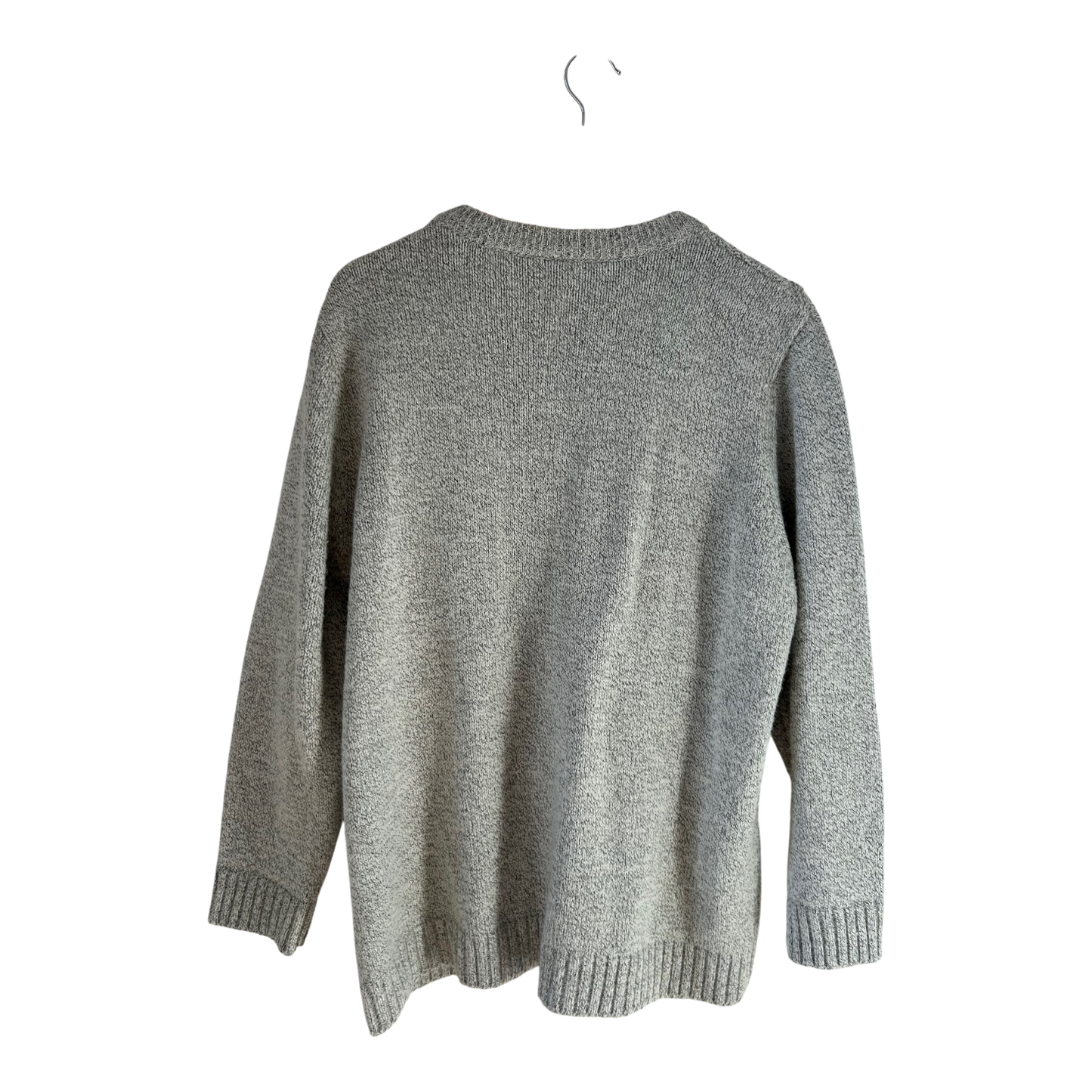 Strickjacke Damen Gr 46 Grau Struktur Perlmuttknöpfe Klassisch Elegant Winter