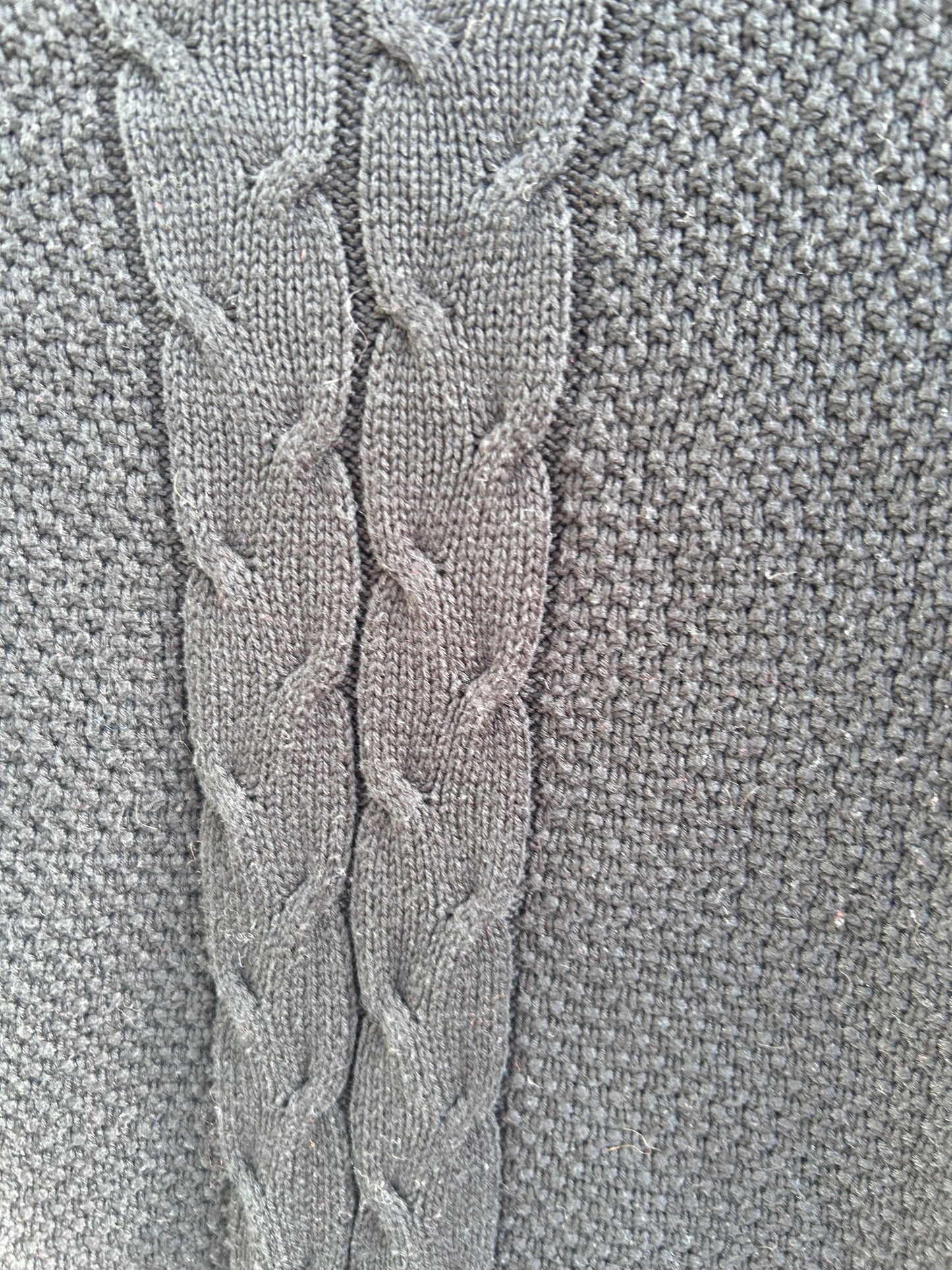 Strickjacke Damen Gr 46 Grau Struktur Perlmuttknöpfe Klassisch Elegant Winter