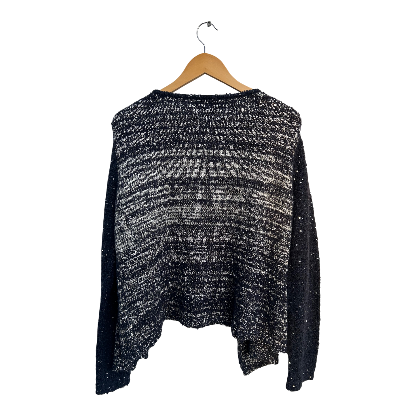 Collection Strickjacke Damen Gr L Blau Glitzer Offen Strick Elegant Glamour