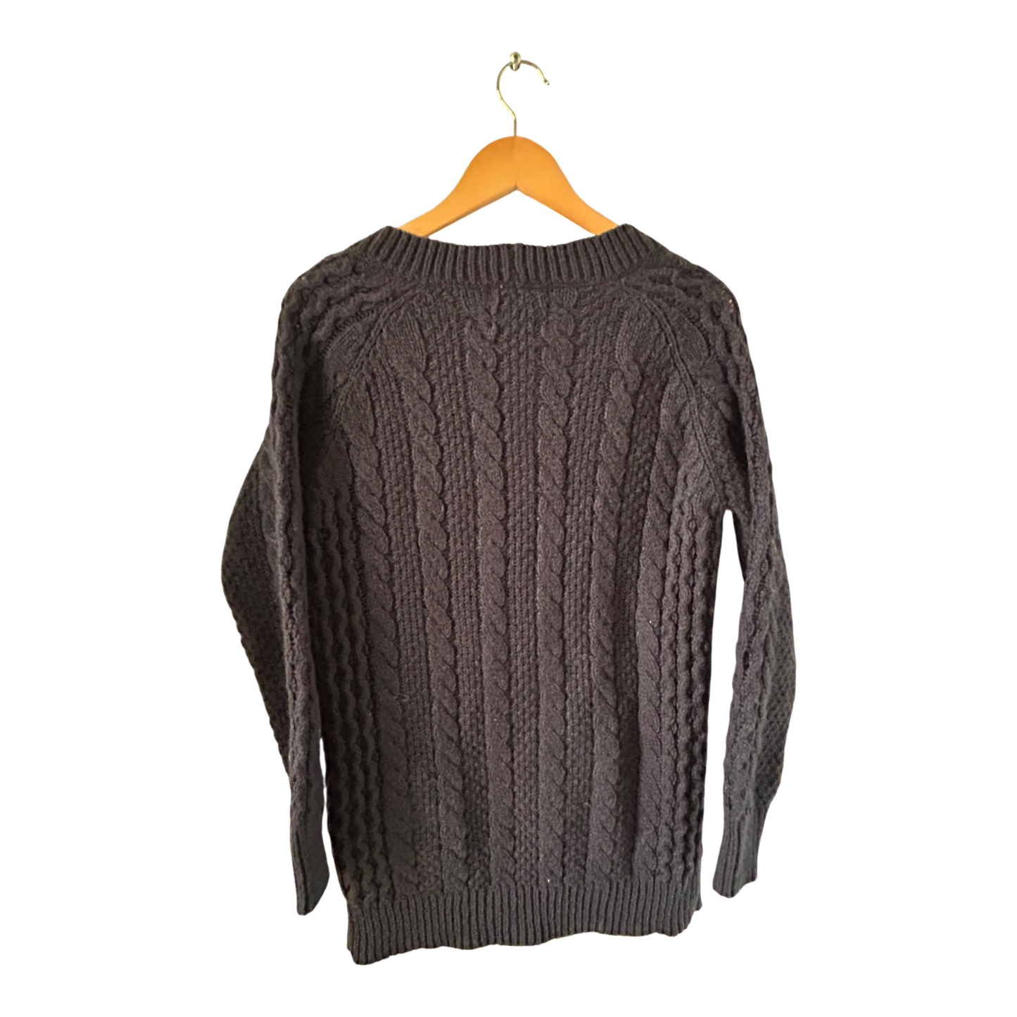 Zara Knit Strickjacke Damen Gr L Dunkelblau Wollmix Grobstrick Mit Taschen