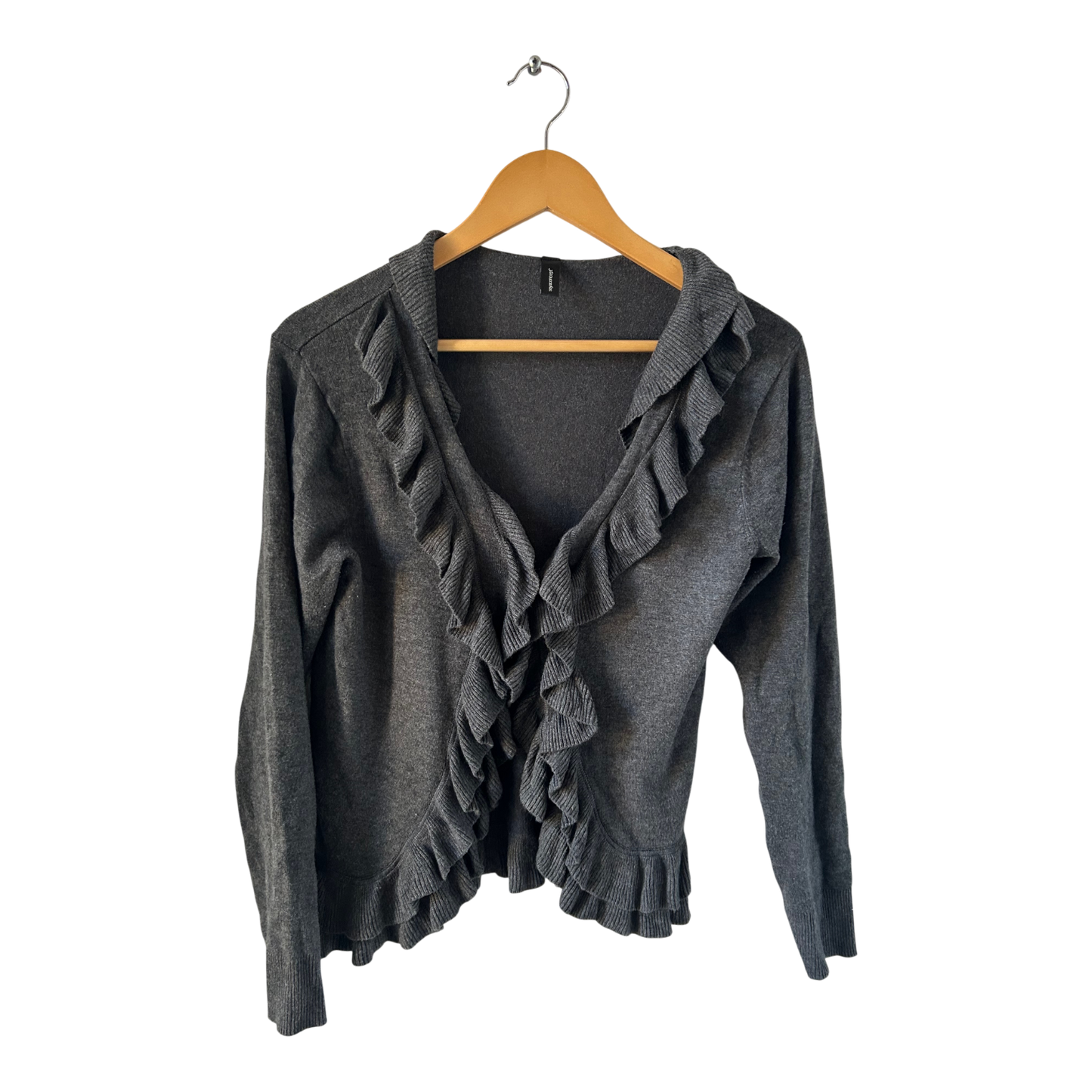 Soyaconcept Strickjacke Damen Gr S Grau Viskosemix Feinstrick Mit Rüschen