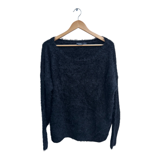 Esmara Pullover Damen M Schwarz Flauschig Langarm Weich Winter Elegant Kuschelig