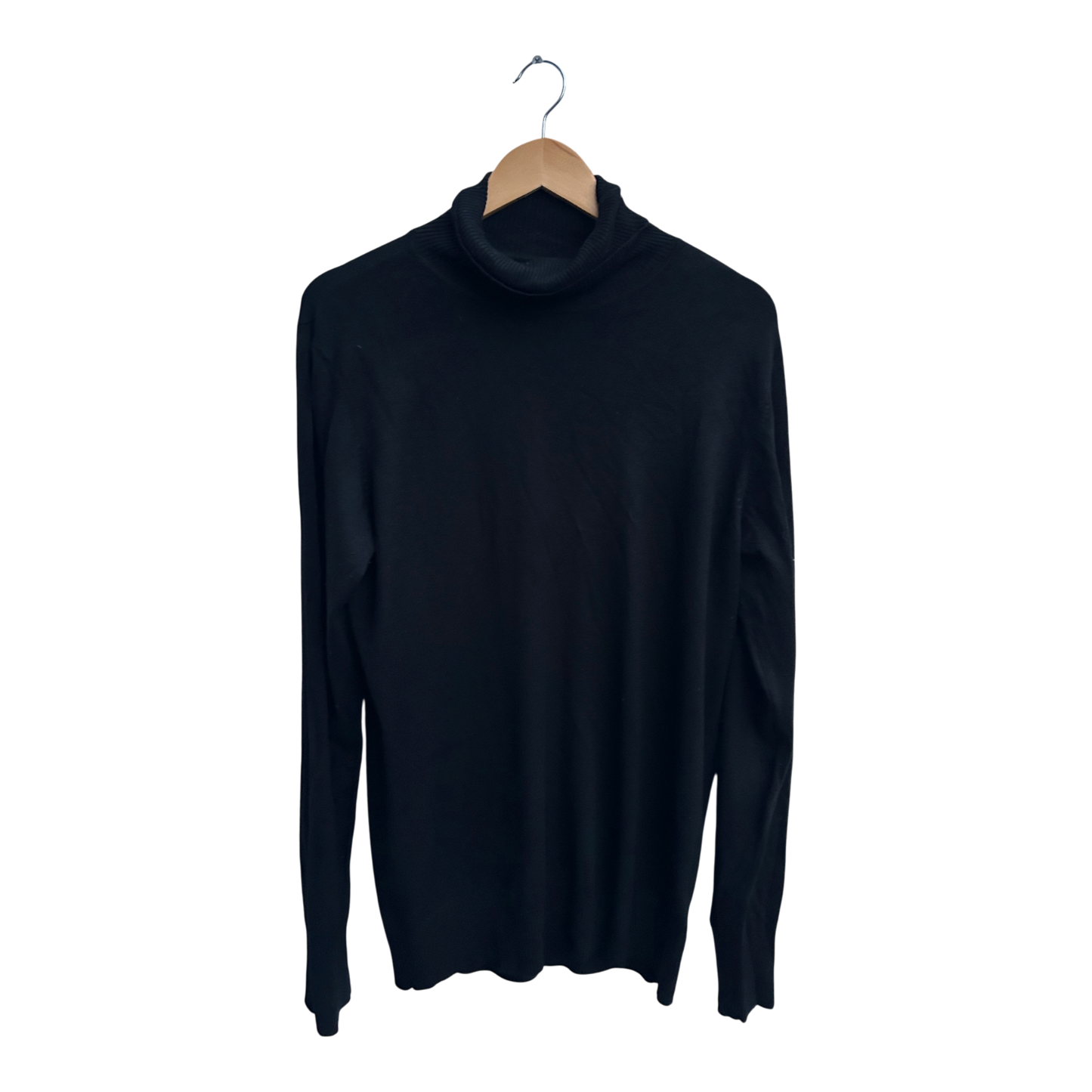 Woman 1892 Rollkragenpullover Damen XL Schwarz Viskose Feinstrick Elegant Neu