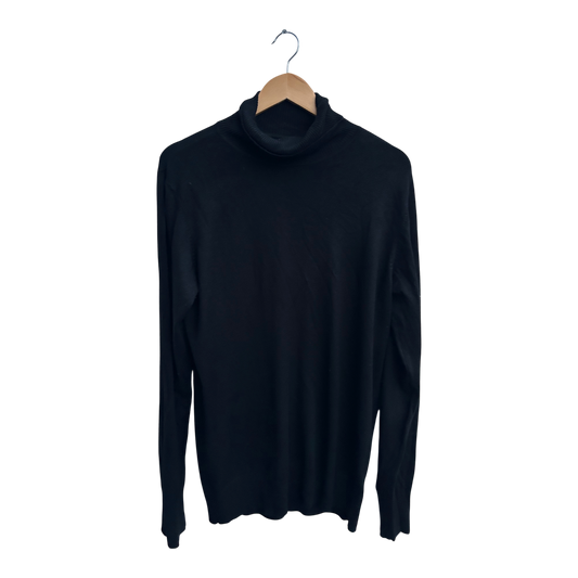 Woman 1892 Rollkragenpullover Damen XL Schwarz Viskose Feinstrick Elegant Neu