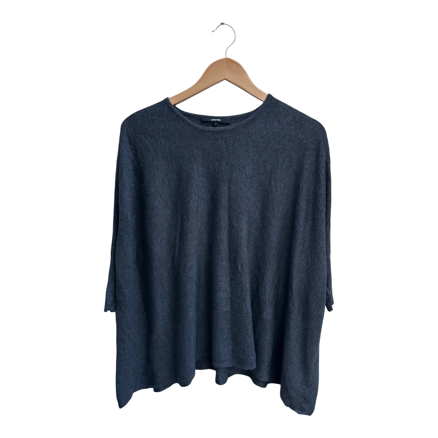 Someday Cape S Damen Grau Oversize Fledermausärmeln 100 Viskose Elegant Locker