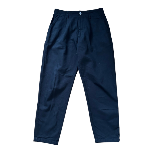 Pull&Bear Damen Hose Gr 38 Schwarz Baumwolle Gummizug Reißverschluss Modern Casual