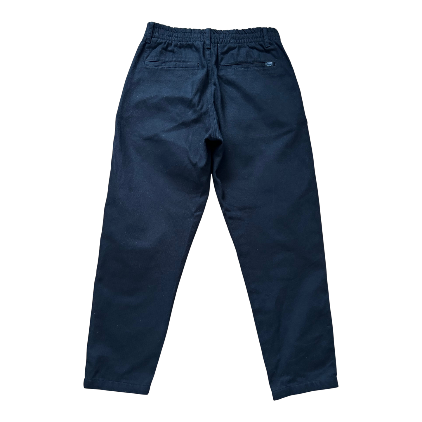 Pull&Bear Damen Hose Gr 38 Schwarz Baumwolle Gummizug Reißverschluss Modern Casual