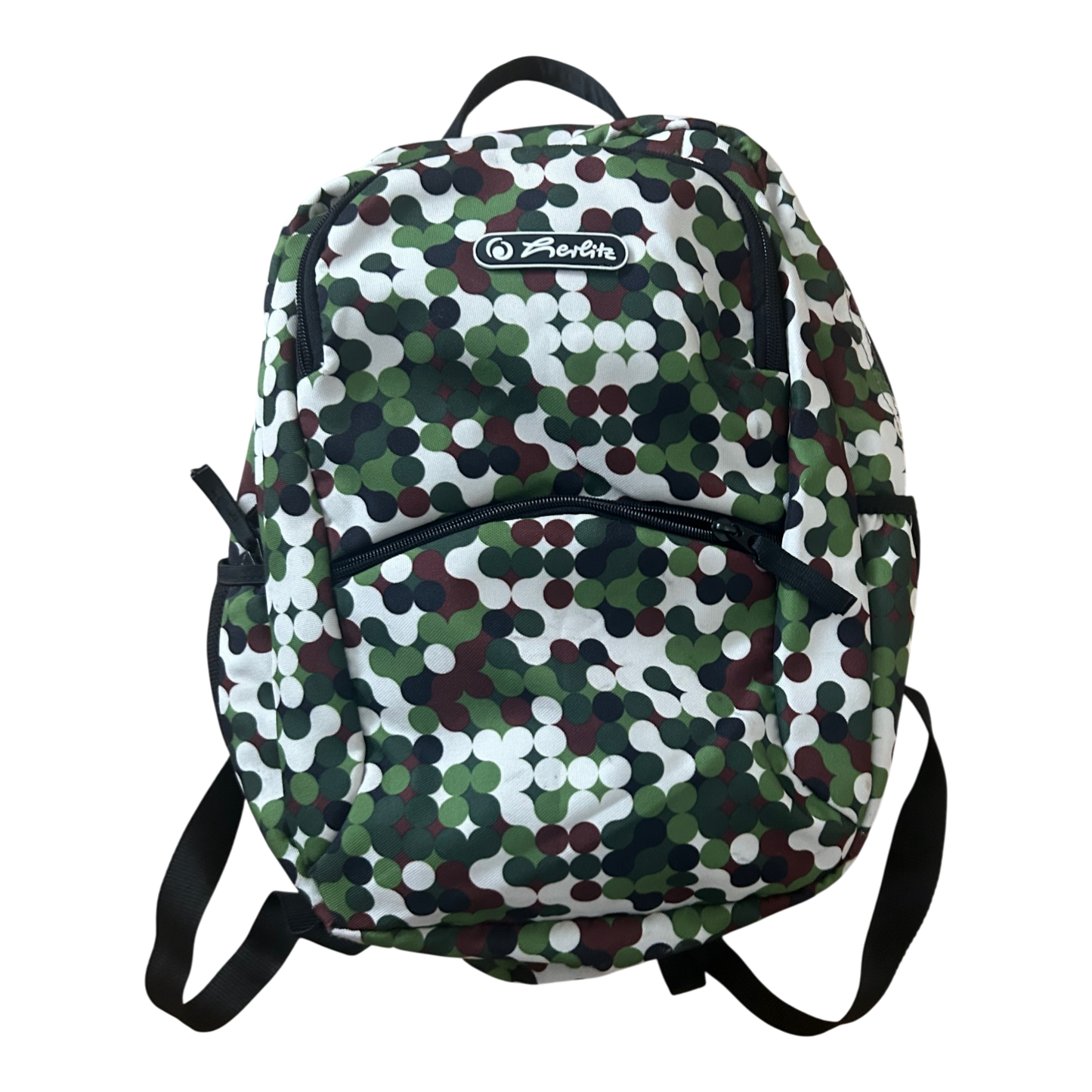 Herlitz Rucksack Camouflage Grün Braun Weiß Schule Freizeit Gepolstert Top