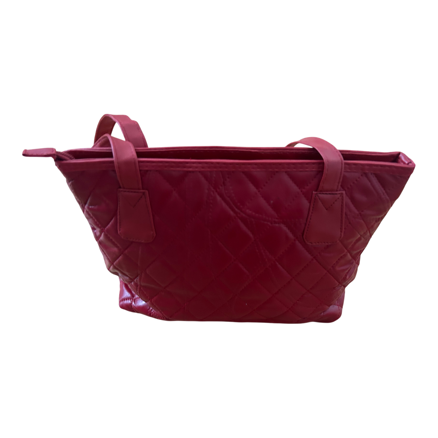 Stefano Tasche Rot Kunstleder Schultertasche Damen Elegant Gesteppt Klassisch