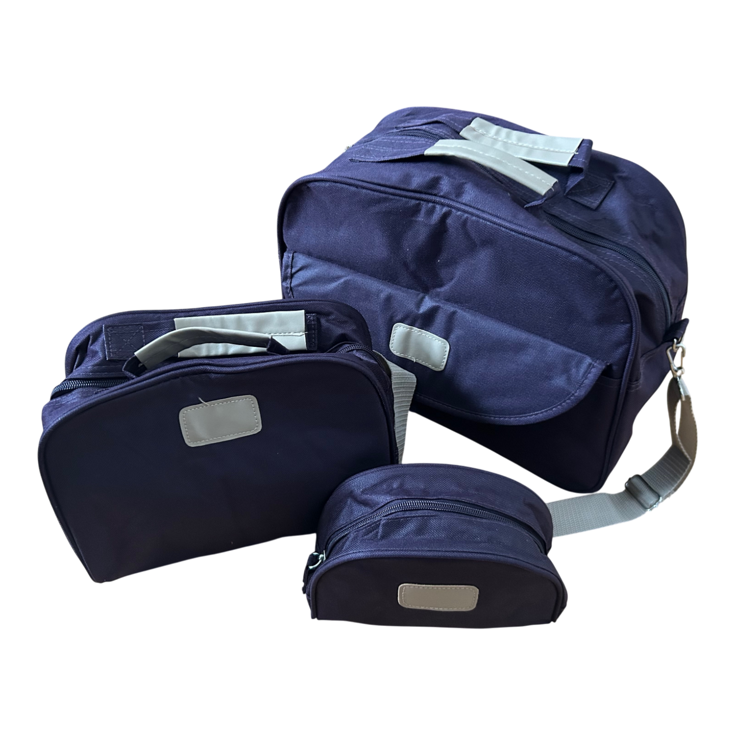 Taschenset 3 teilig Dunkelviolett Reise Kosmetik Tasche Weekender Neu Synthetik