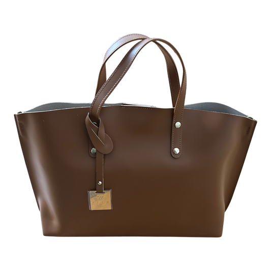 ANGELA Ledertasche Damen Echtleder Camel Braun Elegant Business Tasche Italien