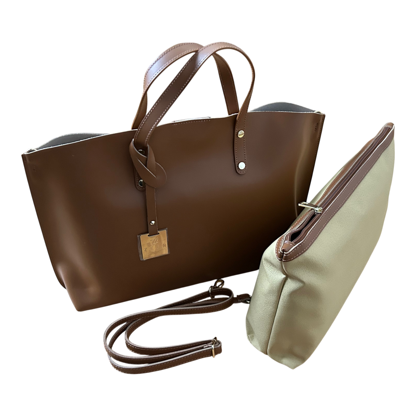 ANGELA Ledertasche Damen Echtleder Camel Braun Elegant Business Tasche Italien