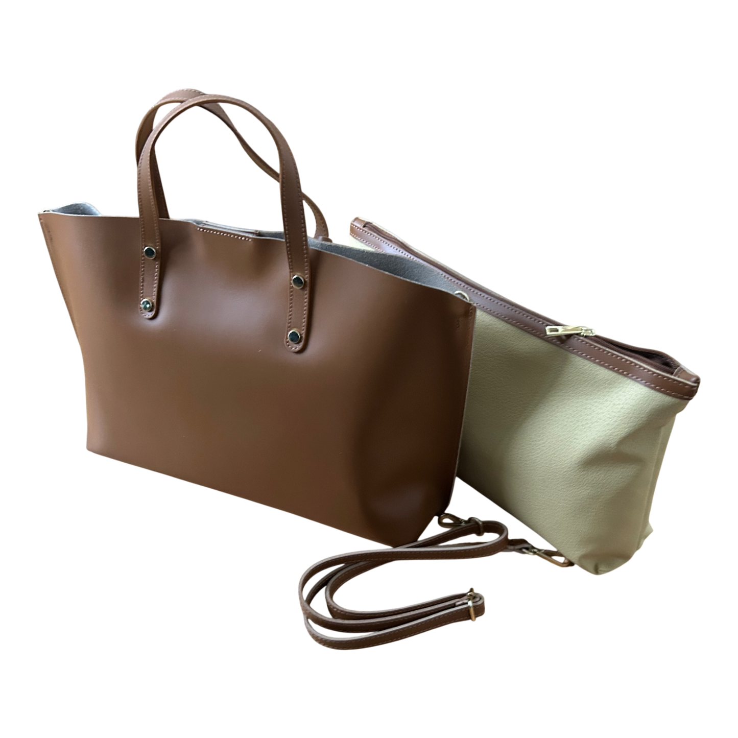 ANGELA Ledertasche Damen Echtleder Camel Braun Elegant Business Tasche Italien