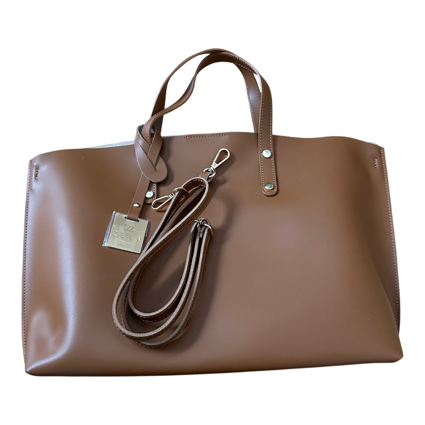 ANGELA Ledertasche Damen Echtleder Camel Braun Elegant Business Tasche Italien