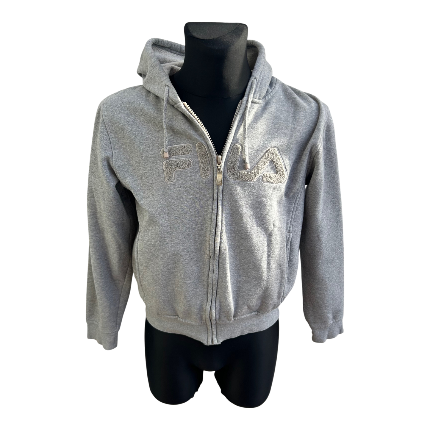 Fila Sweatshirtjacke Hoodie Herren Gr L Grau Kapuze Reißverschluss Logo Casual Sport