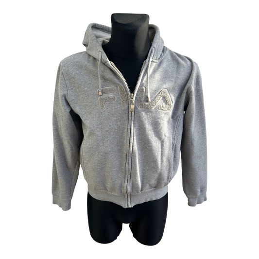 Fila Sweatshirtjacke Hoodie Herren Gr L Grau Kapuze Reißverschluss Logo Casual Sport