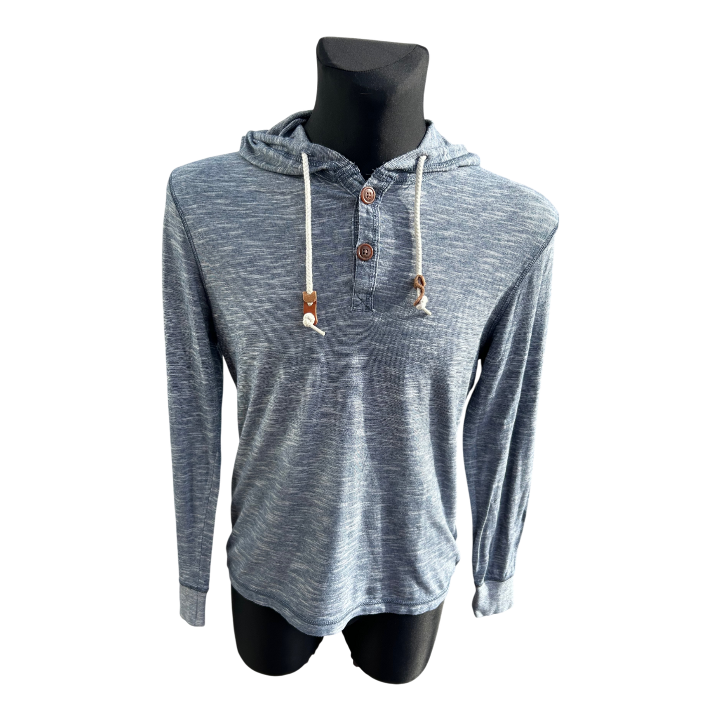 Relay Jeans Longsleeve Herren Gr M Blau Dünn Kapuze Baumwolle Leicht Freizeit