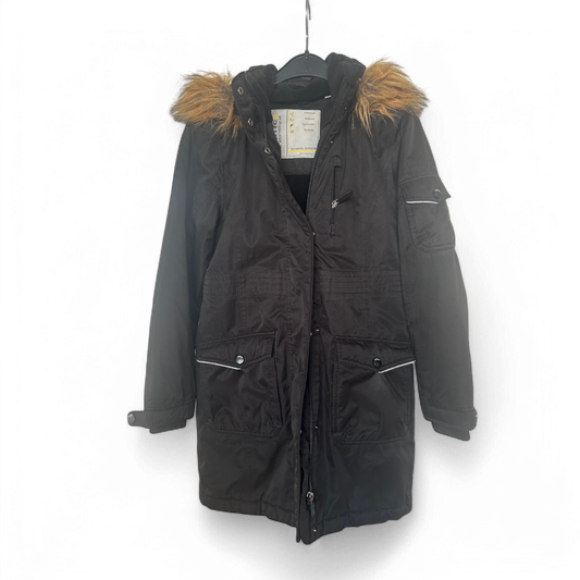 RainteX Mädchen Jacke Gr 146 Schwarz Kapuze Übergangsjacke Outdoor Windbreaker