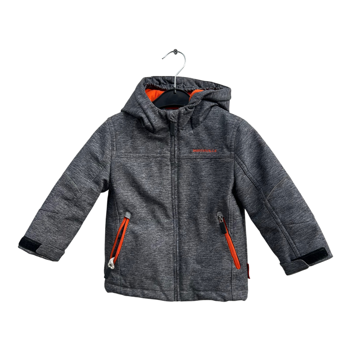 Northville Softshelljacke Kinder Gr 92 Grau Orange Kapuze Winddicht Warm Funktional
