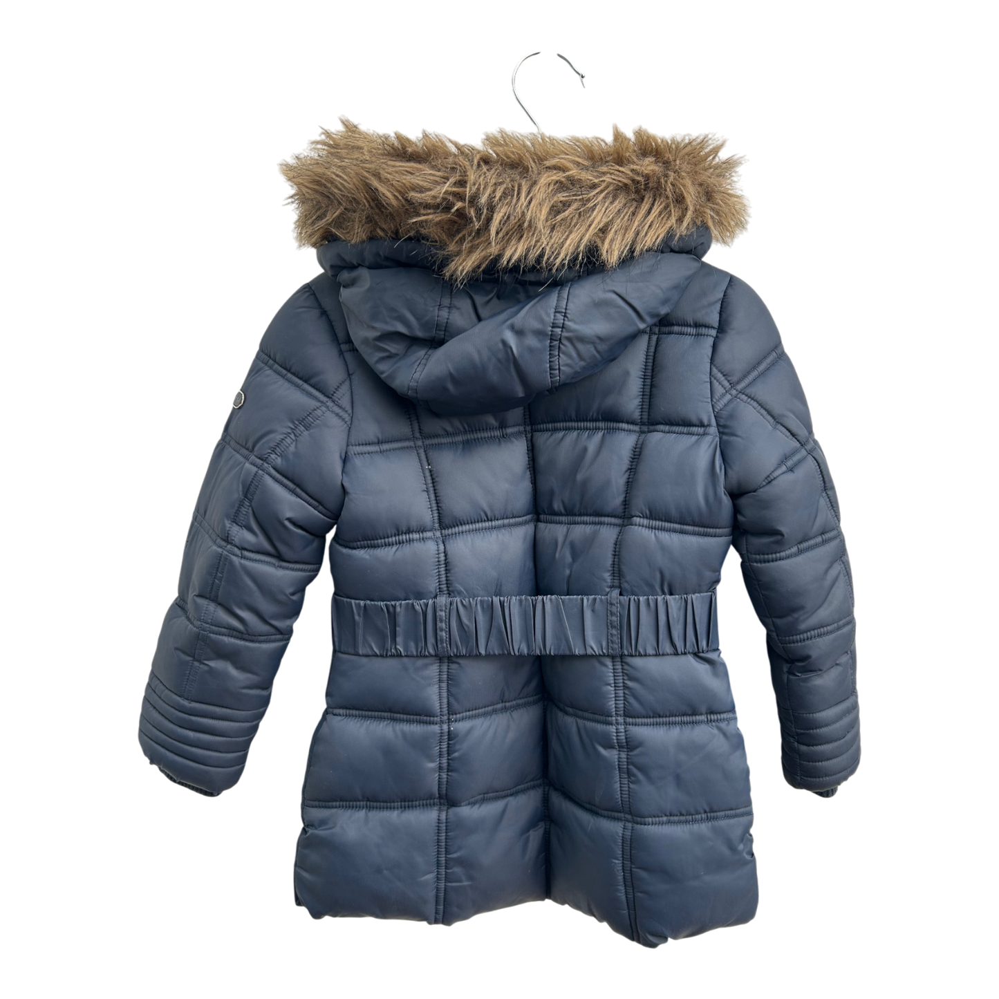Palomino Winterjacke Kinder Gr 104 Blau Kapuze Gürtel Warm Gefüttert Steppjacke