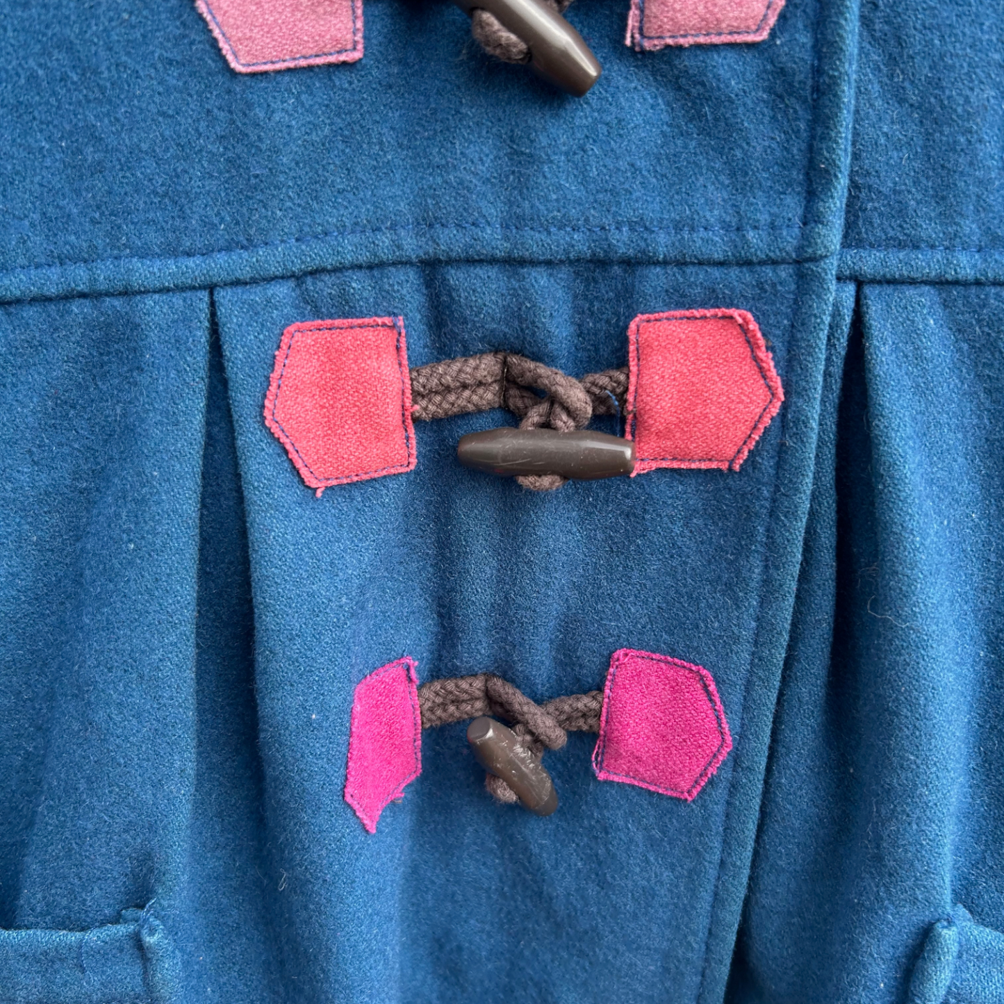 Vertbaudet Wollmantel Kinder Gr 116 Blau Kapuze Dufflecoat Warm Gefüttert Elegant