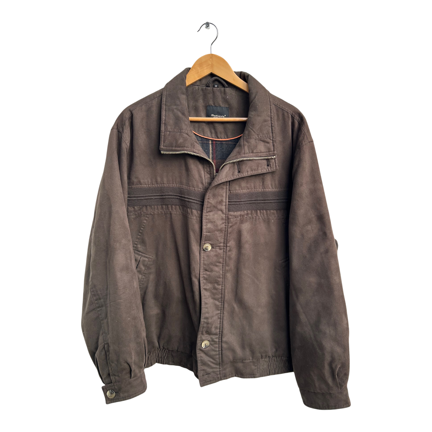 Belcade Herrenjacke Gr 56 Kurz Braun Micro Suede Übergangsjacke Reißverschluss