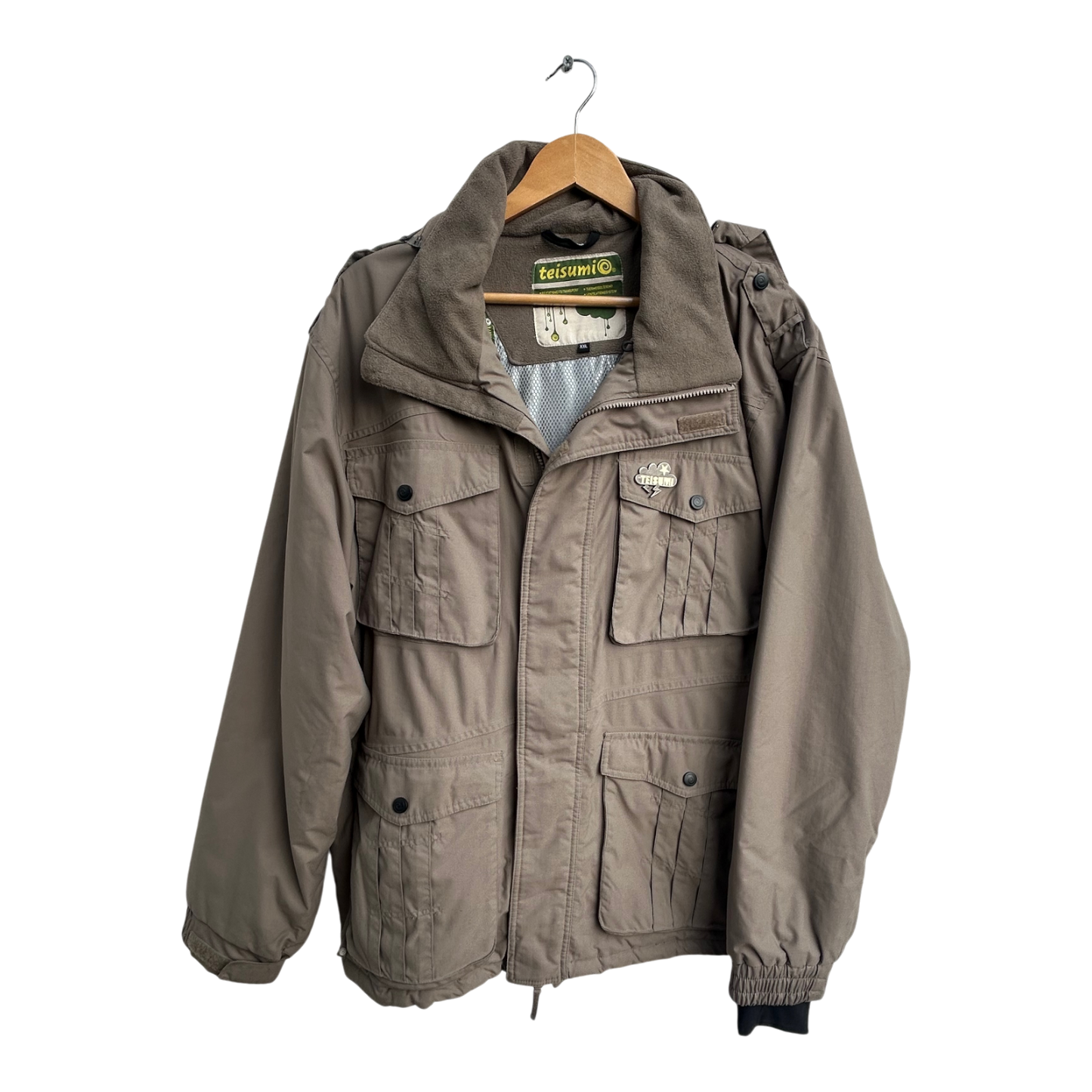 Teisumi Herren Outdoorjacke Gr XXL Braun Warm Kapuze Wasserdicht Winddicht Funktion