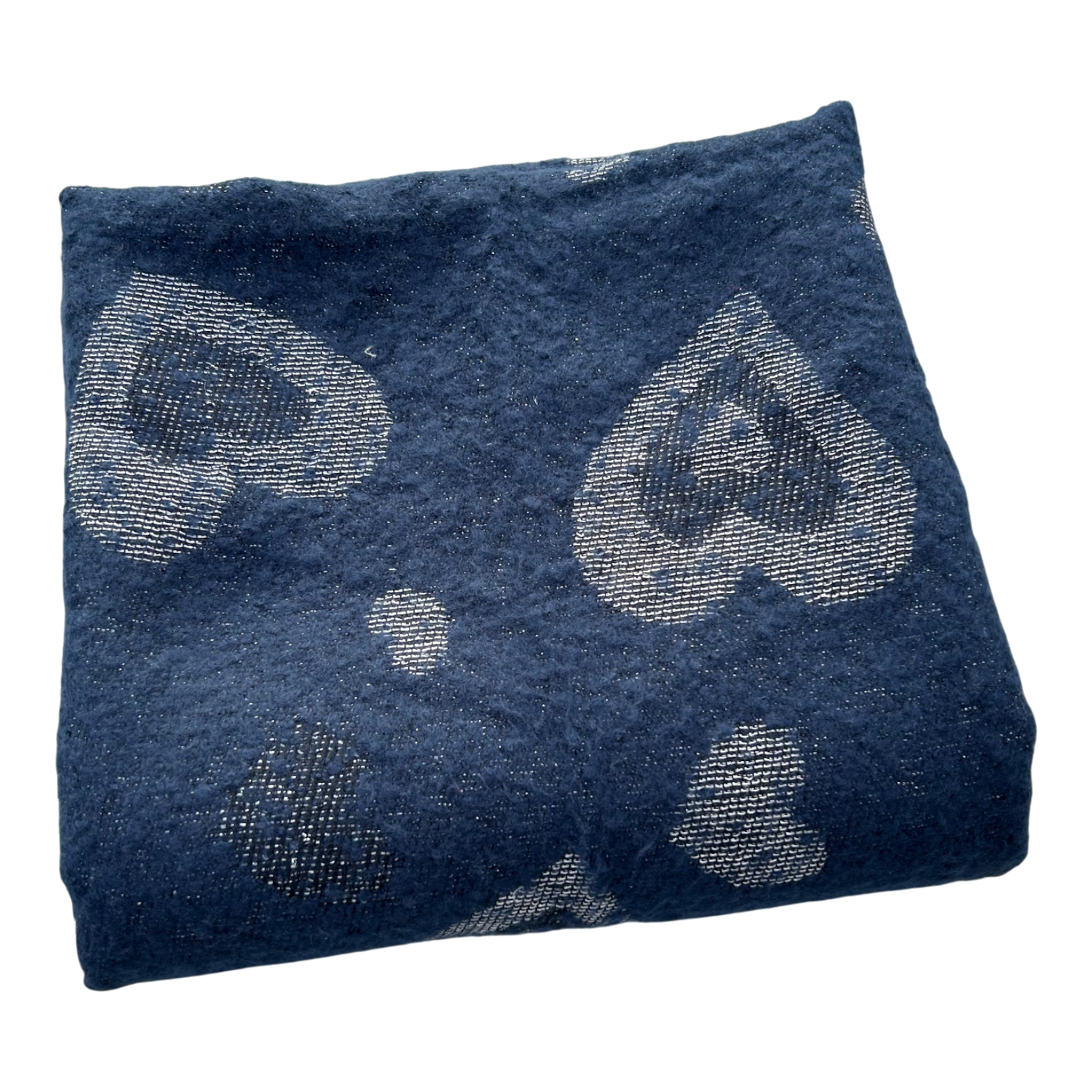 Milano Schal Tuch Blau Herzen weich groß Winter Accessoire Viskose warm kuschelig