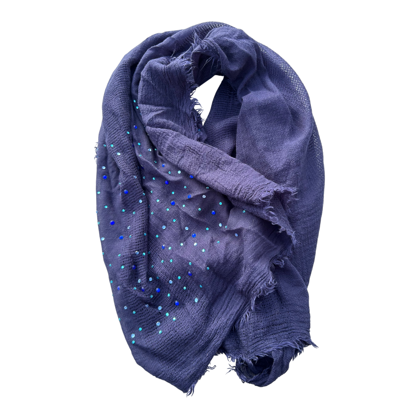 Schal Tuch Blau Pailletten Glitzer leicht transparent weich groß Viskosemix Damen