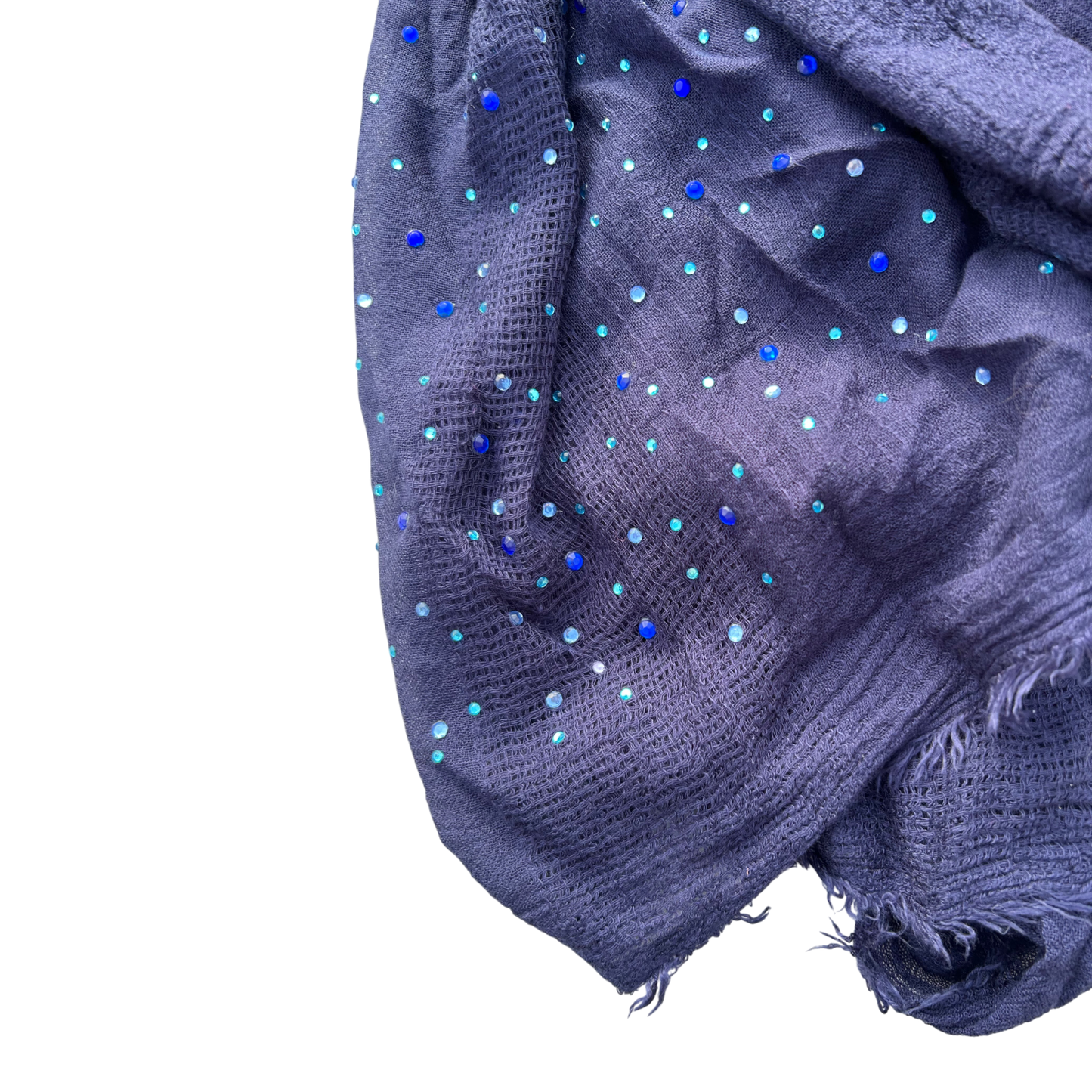 Schal Tuch Blau Pailletten Glitzer leicht transparent weich groß Viskosemix Damen