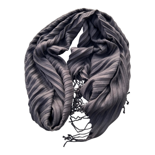 Schal Tuch Dunkelbraun weich gestreift Viskosemix modern Damen Accessoire groß