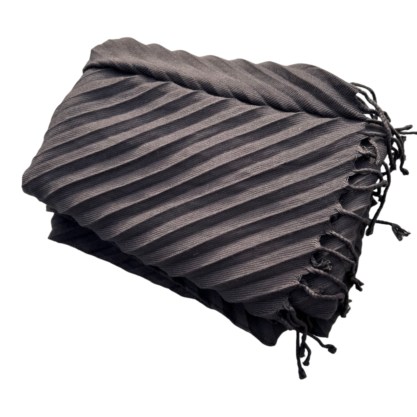 Schal Tuch Dunkelbraun weich gestreift Viskosemix modern Damen Accessoire groß